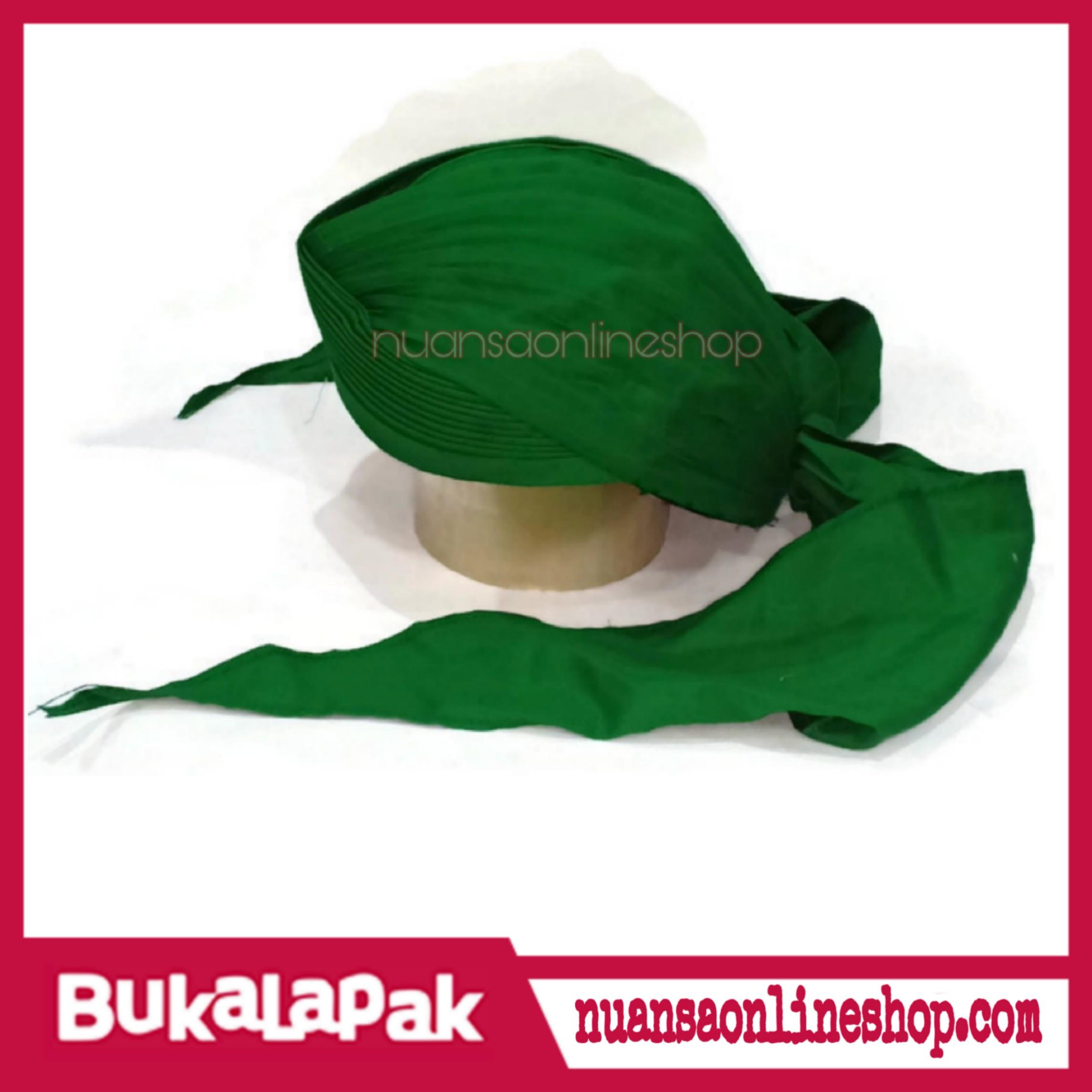 Blangkon Sunan Kalijaga Hitam Putih Hijau Polos Biasa Kliwir blangkon sunan kalijaga hitam putih hijau polos biasa kliwir