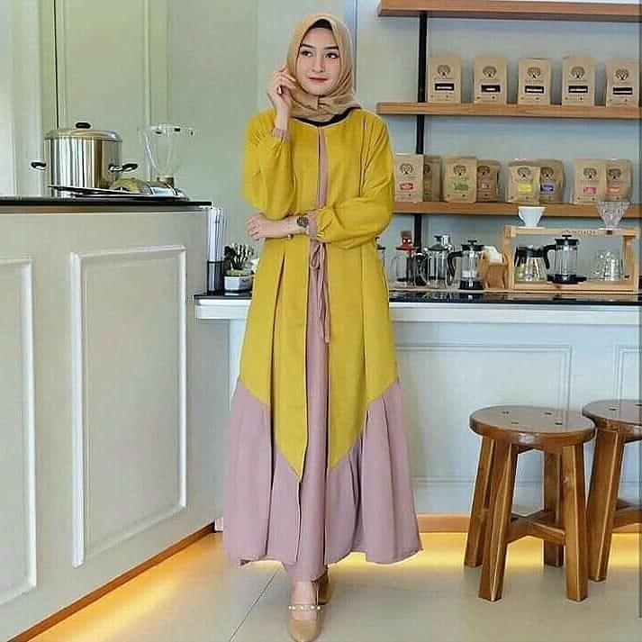Baju Muslim Modern Gamis BILLA LONG DRESS Moscrepe Trendy Modern Wanita Baju Panjang Polos Muslim Gaun Kerja Dress Pesta Murah Terbaru Maxi Muslimah Termurah Pakaian Modis Baju Panjang Simple Casual Elegant 2019