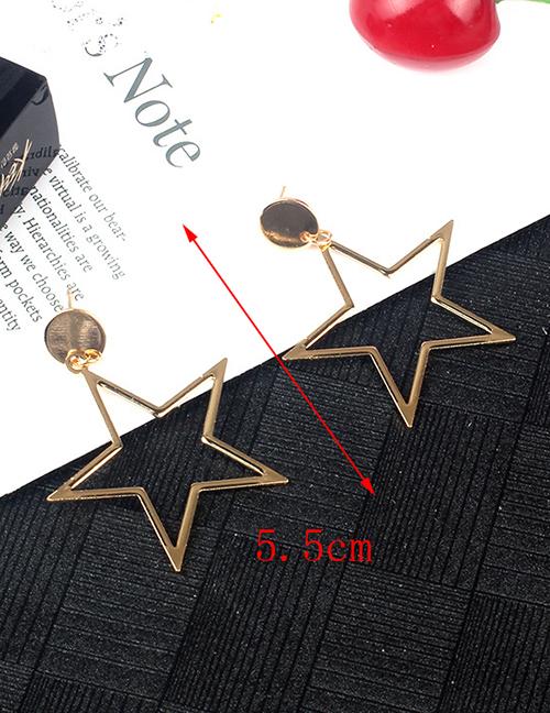 Detail Gambar LRC Anting Tusuk Elegant Star Shape Design Pure Color Earrings Terbaru