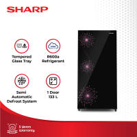 Sharp Kulkas 1 Pintu Shine Magneglass - SJ-X168MG-DP - Ungu