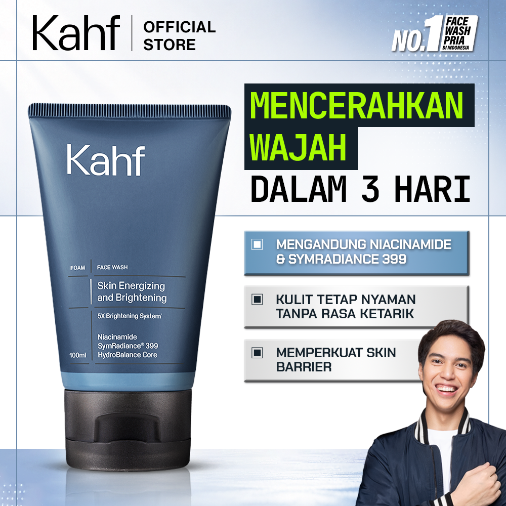 Kahf Face Wash Skin Energizing and Brightening 100 ml - Sabun Cuci Muka Pria Membantu Mencerahkan...