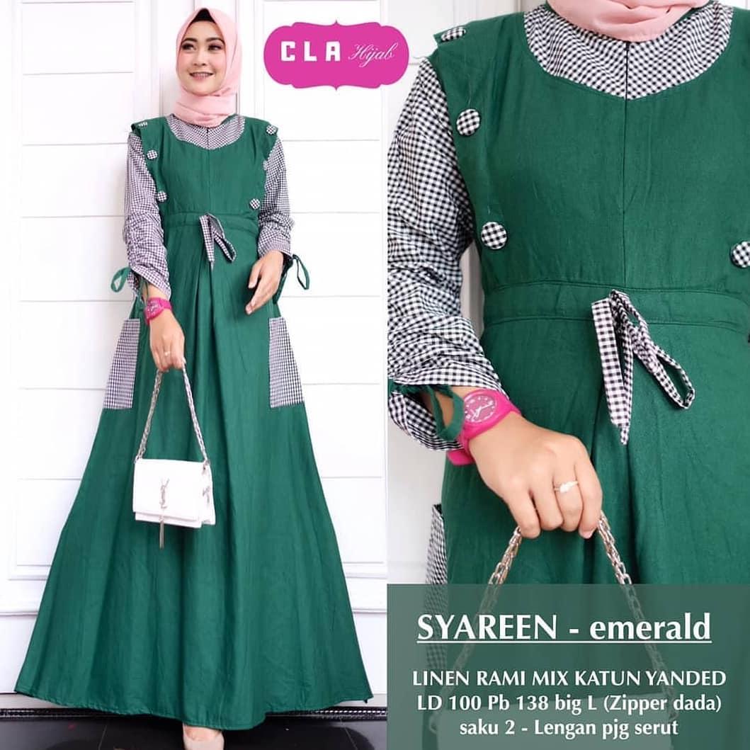 Baju Muslim Modern Gamis SYAREEN MAXY Mosscrape Terusan Wanita Paling Laris Dan Trendy Baju Panjang Polos Muslim Dress Pesta Terbaru Maxi Muslimah Termurah Pakaian Modis Simple Casual Terbaru 2019
