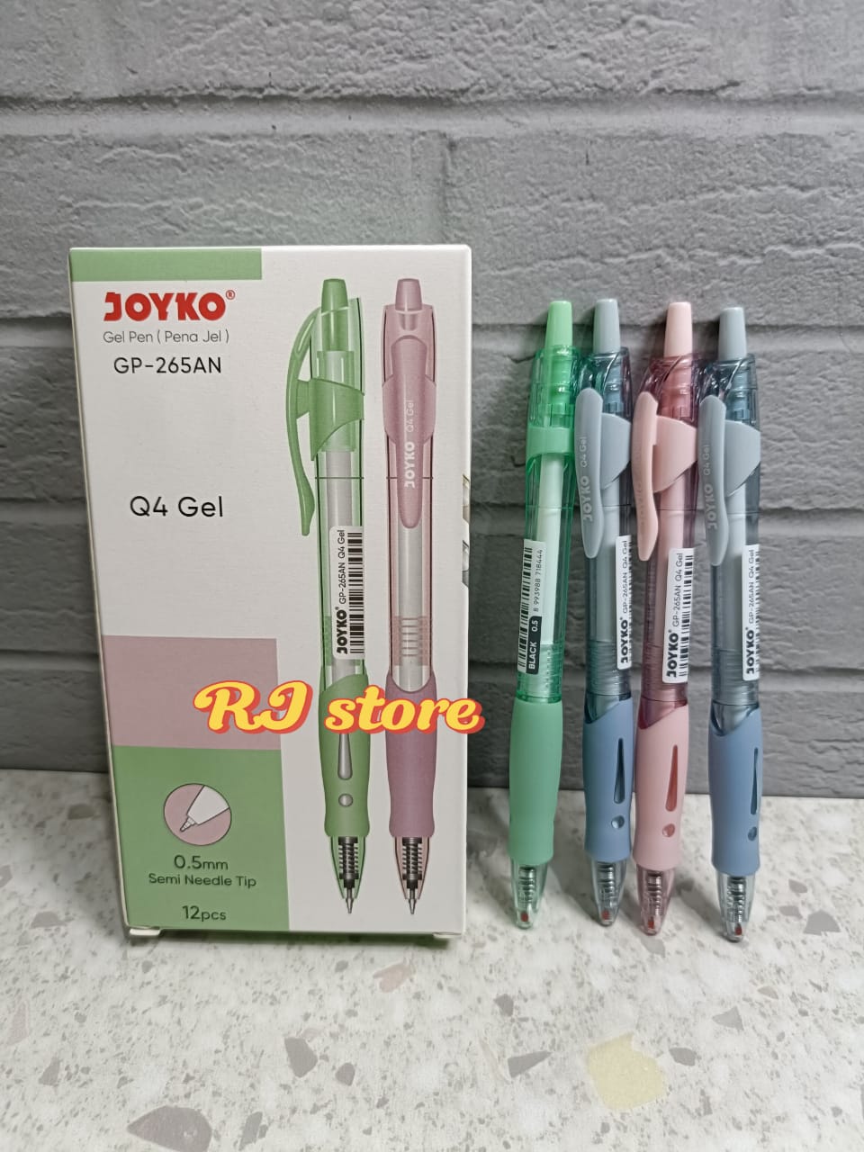 12 PCS Pulpen Cetrek 0.5 Hitam Joyko GP-265AN Q4 GEL ISI 6-12 PCS