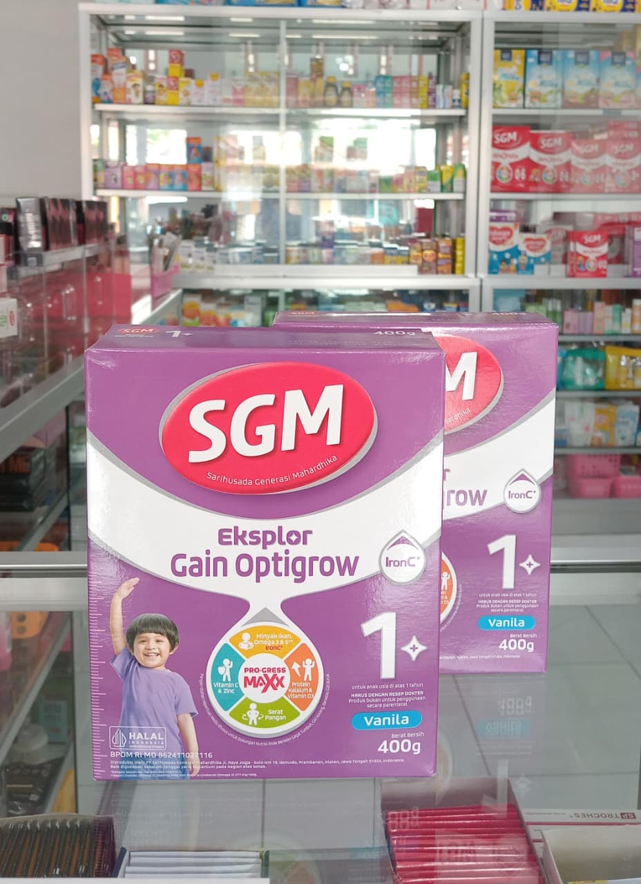 SGM EKSPLOR GAIN OPTIGROW SUSU FORMULA ANAK USIA 1+ (400G)