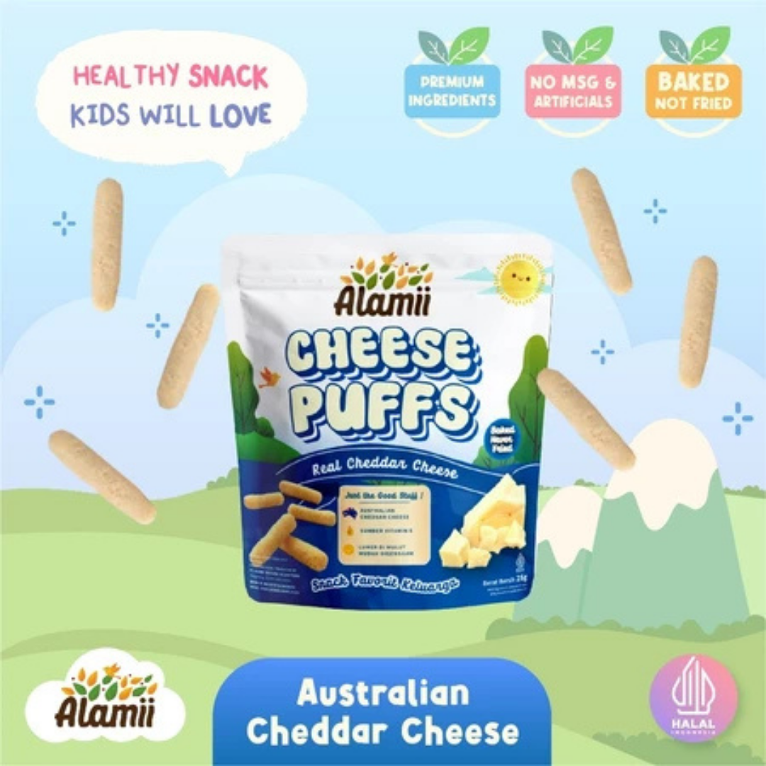 ALAMII Puffs - Snack Puffs Bayi MPASI Sehat Mini Cemilan Bayi - Cemilan Anak 25gr 30gr