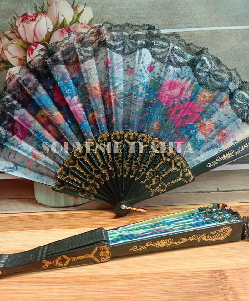 Kipas Spanyol / Souvenir Pernikahan / Kipas Tangan / Kipas Jadul - Random Color 3 pcs