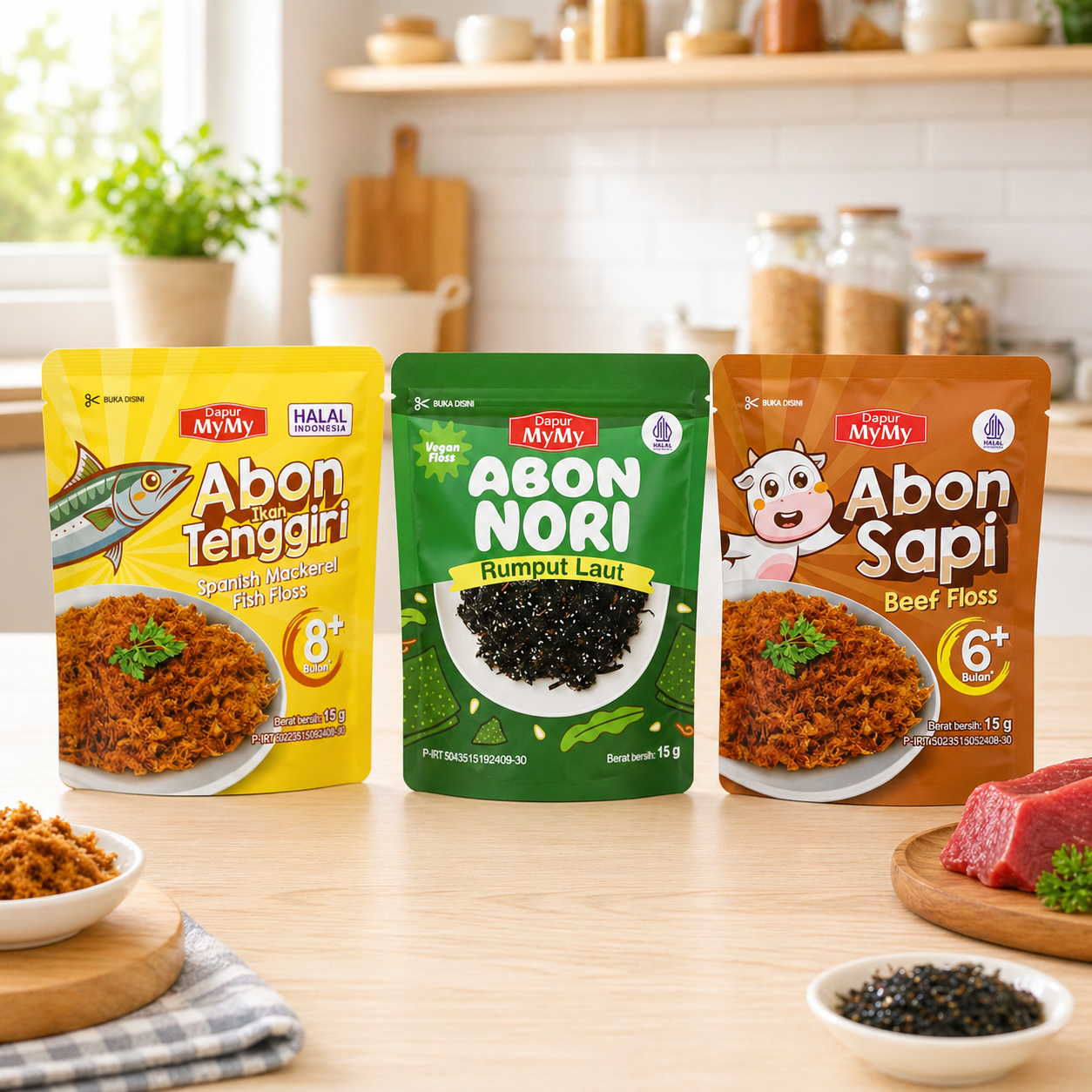 NF- PROMO MURAH PAKET HEMAT Dapat 3 pcs Tiga Abon MPASI Abon Bayi 8 bulan Non MSG