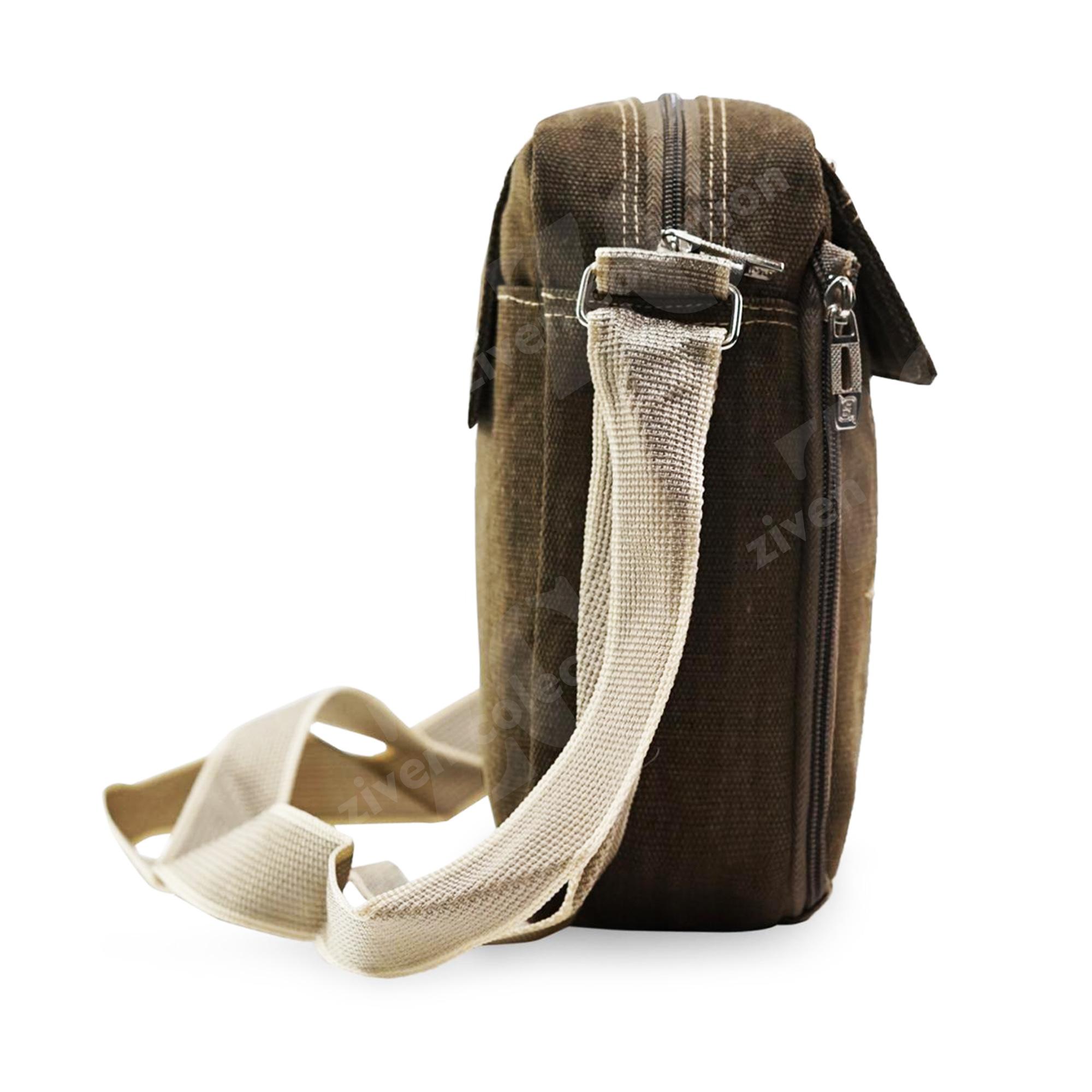 ... Tas Pria Men Baepack 1508 Vintage Canvas Multifunction Travel Satchel Messenger Shoulder Bag - 3 ...