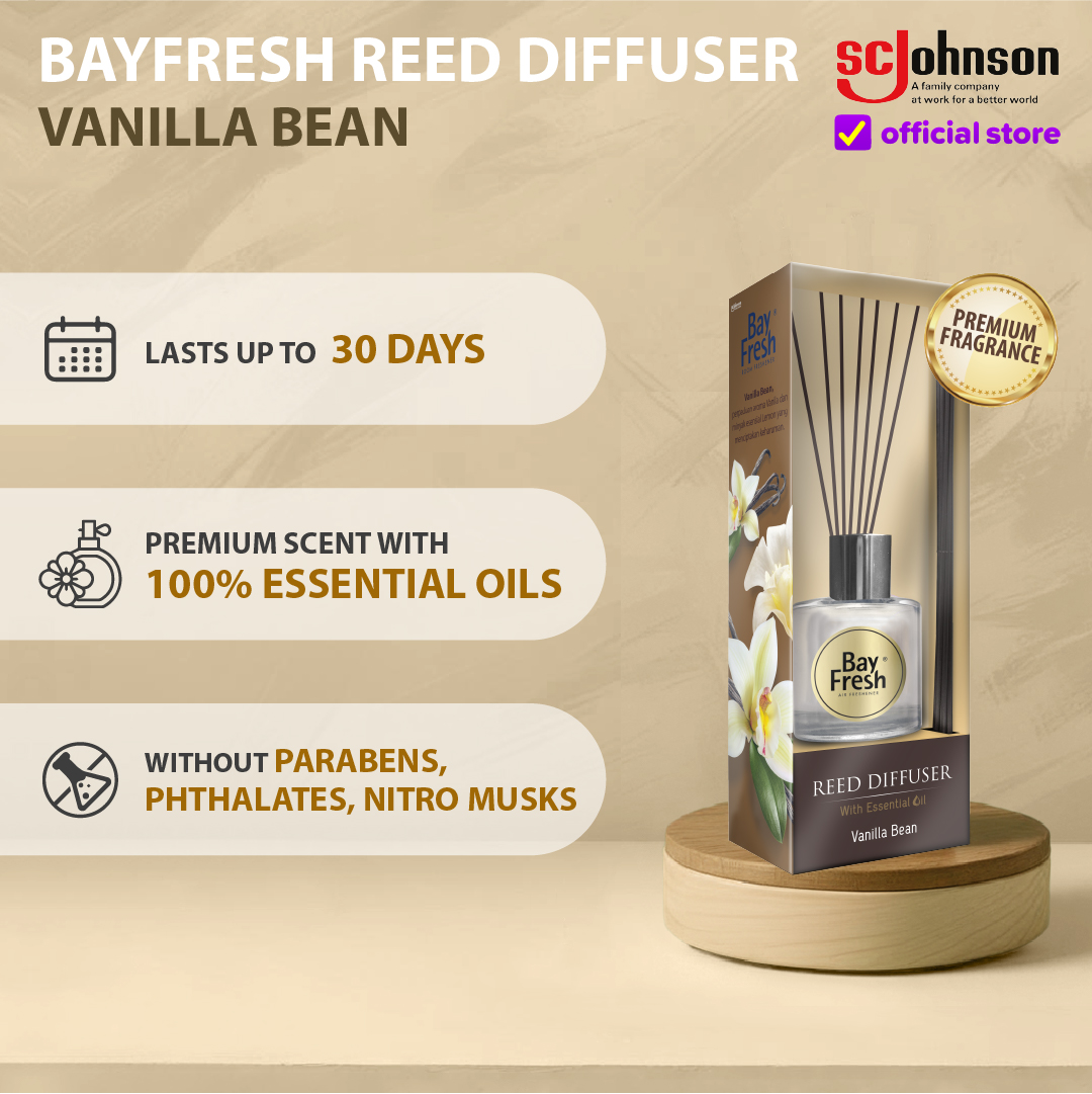 Bayfresh Reed Diffuser Regular Pengharum Ruangan Vanilla Bean