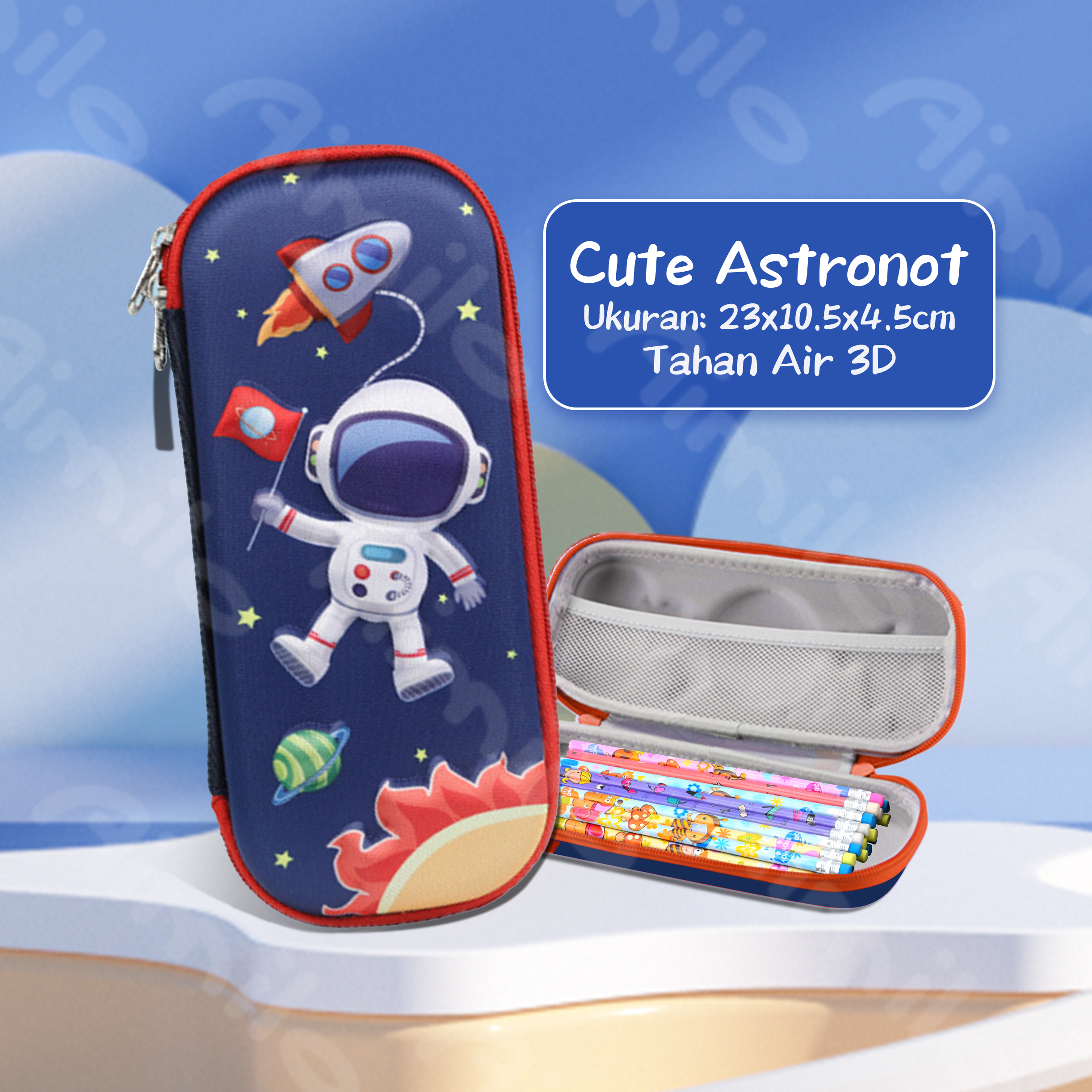 [READY] Aimilo Tempat Pensil Aesthetic 3D Tempat Pensil Anak Laki Laki Waterproof Kotak Pensil Anak Perempuan Alat Tulis Sekolah