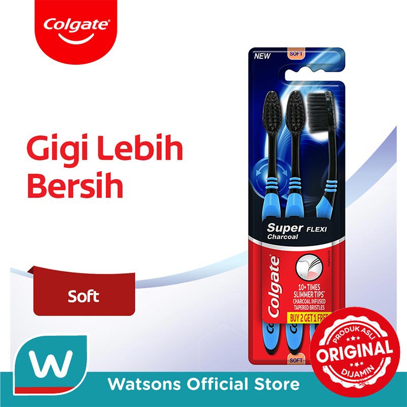 Colgate Toothbrush Super Flexi Charcoal 3s
