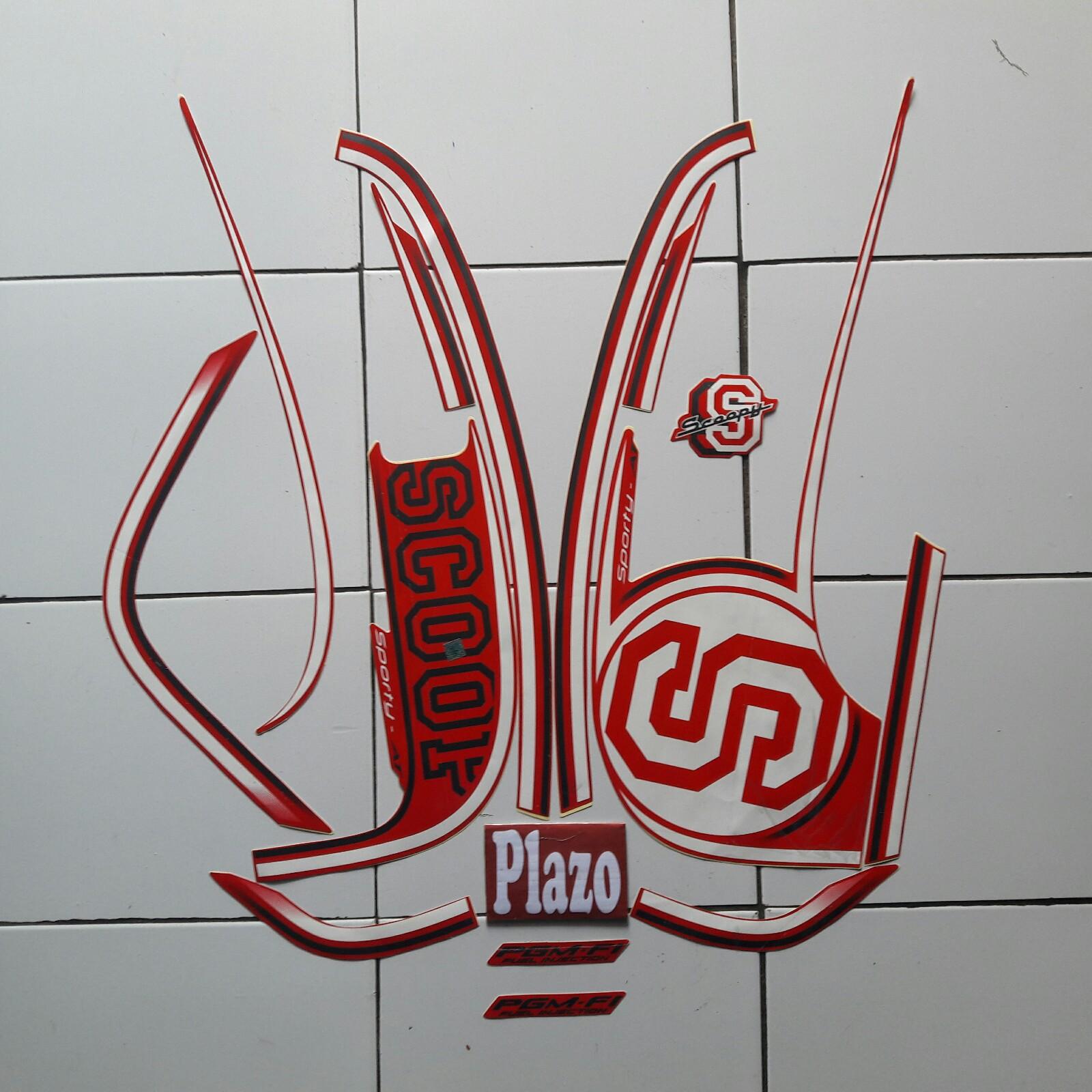 striping motor / stiker honda scoopy sporty 2014 merah striping motor / stiker honda scoopy sporty merah