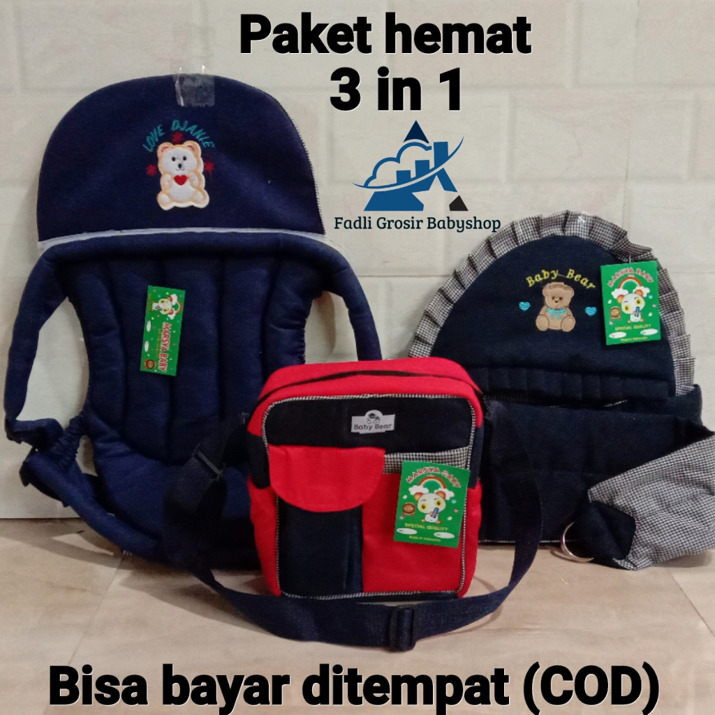 Paket Hemat ( 3 in 1 ) Tas Bayi Gendongan Bayi Samping Dan Gendongan Bayi Depan Termurah