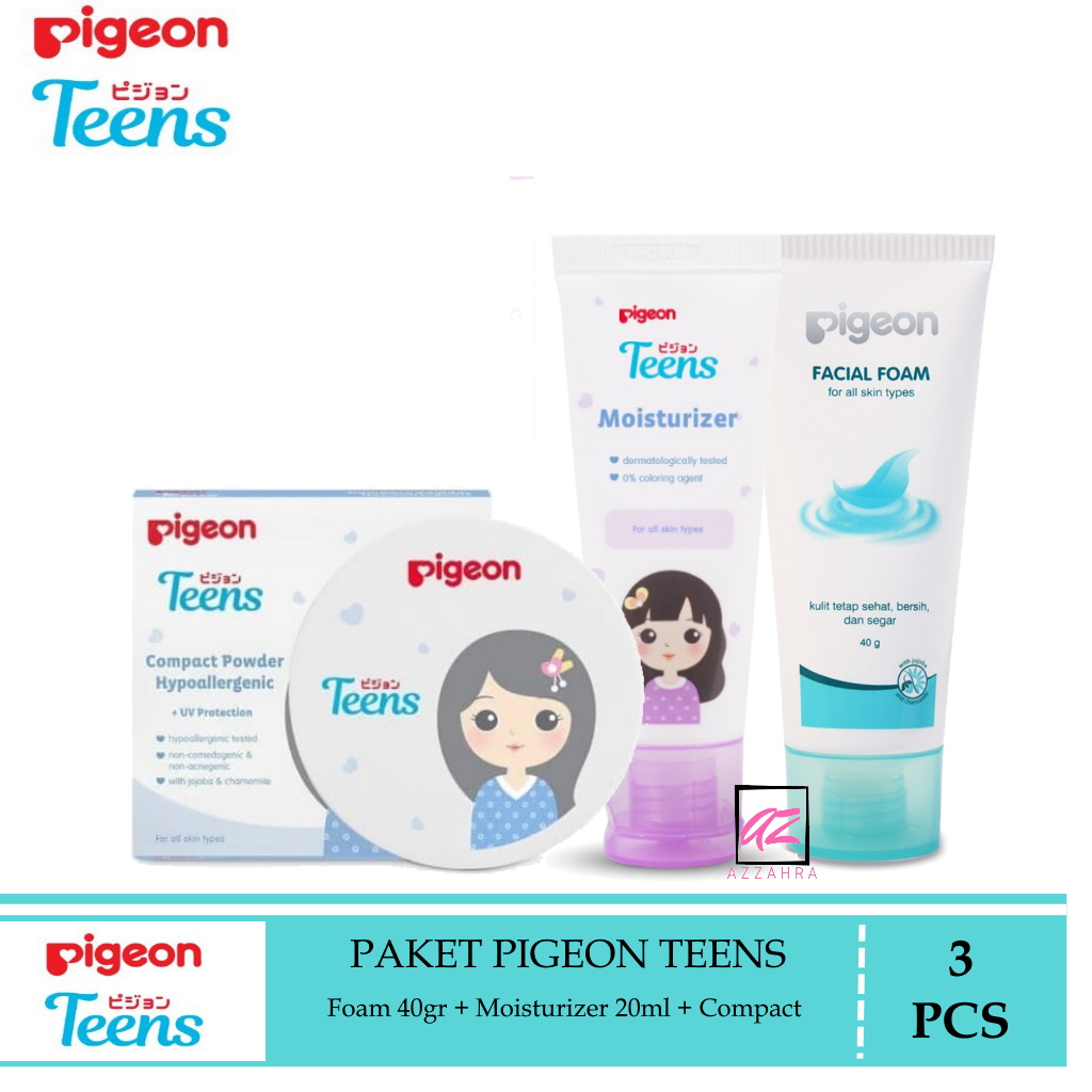 PIGEON Teens Paket Mini Remaja 3pcs ( Foam 40gr + Moisturizer 20ml + Compact Powder ) pigeon teens paket mini remaja 3pcs ( foam 40gr + moisturizer 20ml + compact powder )