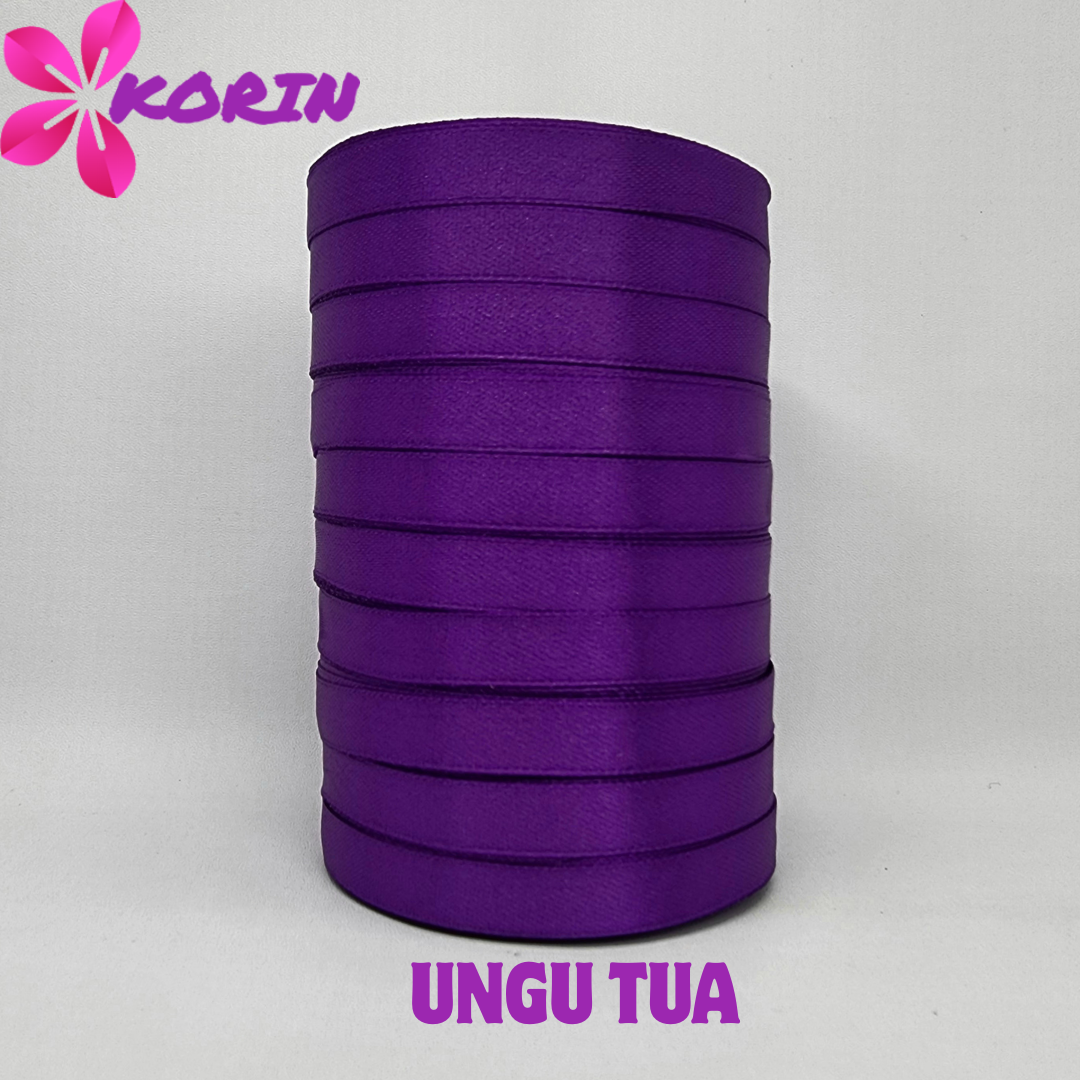 PITA SATIN 3/8 INCH (1CM) / PITA SATIN WARNA / 20YARDS PER-ROLL