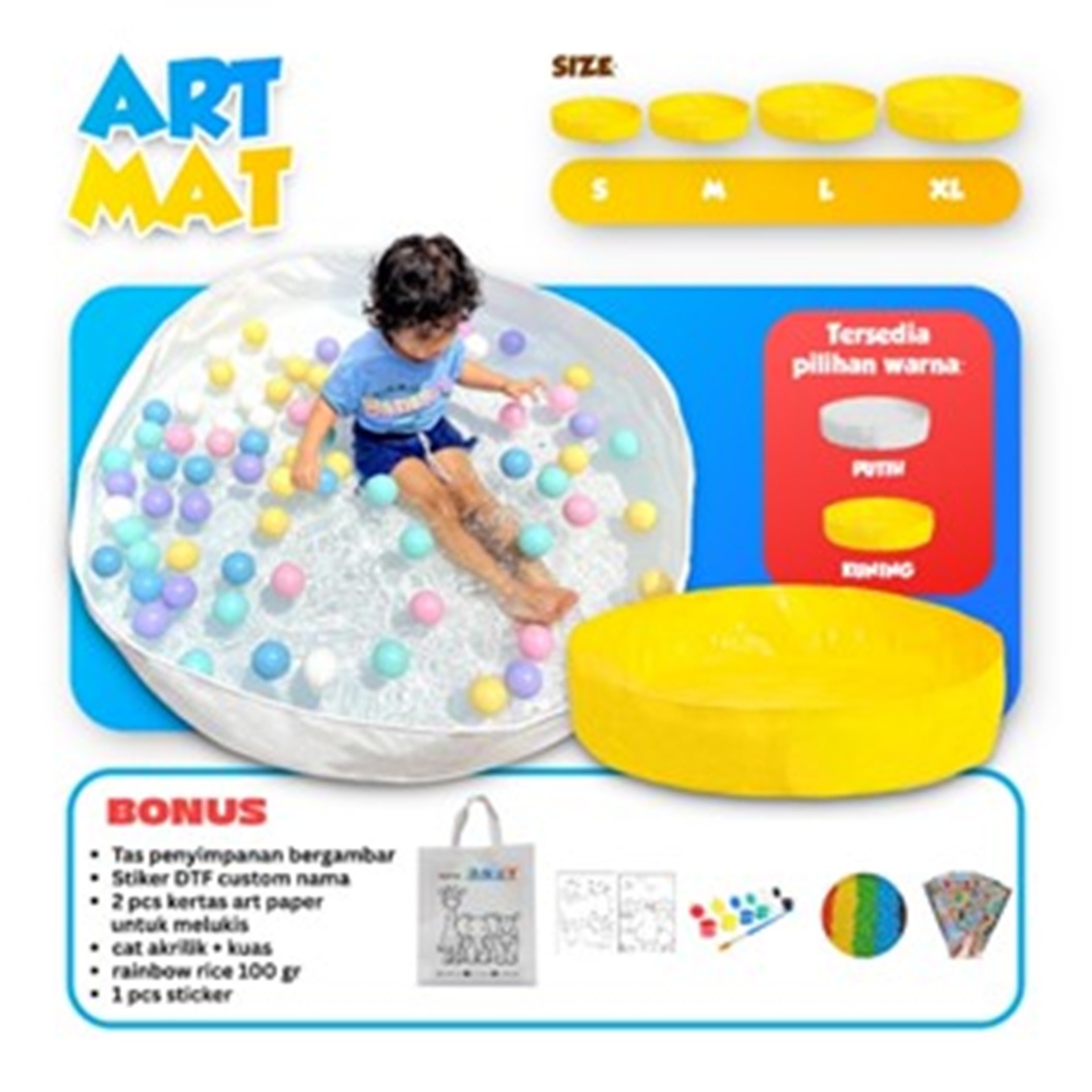 Art mat sensory play alas main karpet playmate polos kolam lipat tanpa pompa anak bayi