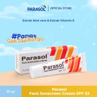 Parasol Cream Sunscreen wajah SPF 33 20gr Sunblock Parasol Water Resistant Tabir Surya Perawatan Muka dan Badan Tidak Lengket