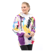 Hamlin Hardwin Jacket Outer Wanita Jaket Hoodie Sepeda Abstrak Motive Material Parasut ORIGINAL - Multicolor