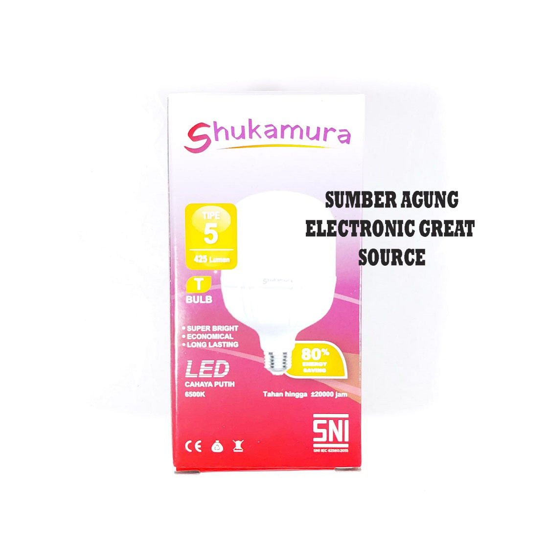 Shukamura Lampu LED Tipe 5W 5 Watt 425 Lumen TBulb Capsul Super Bright Economical