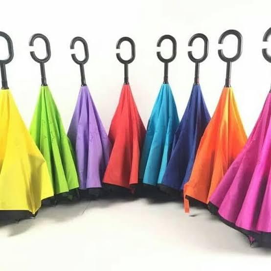 Payung Terbalik Gagang C Kazbrella - Warna Random
