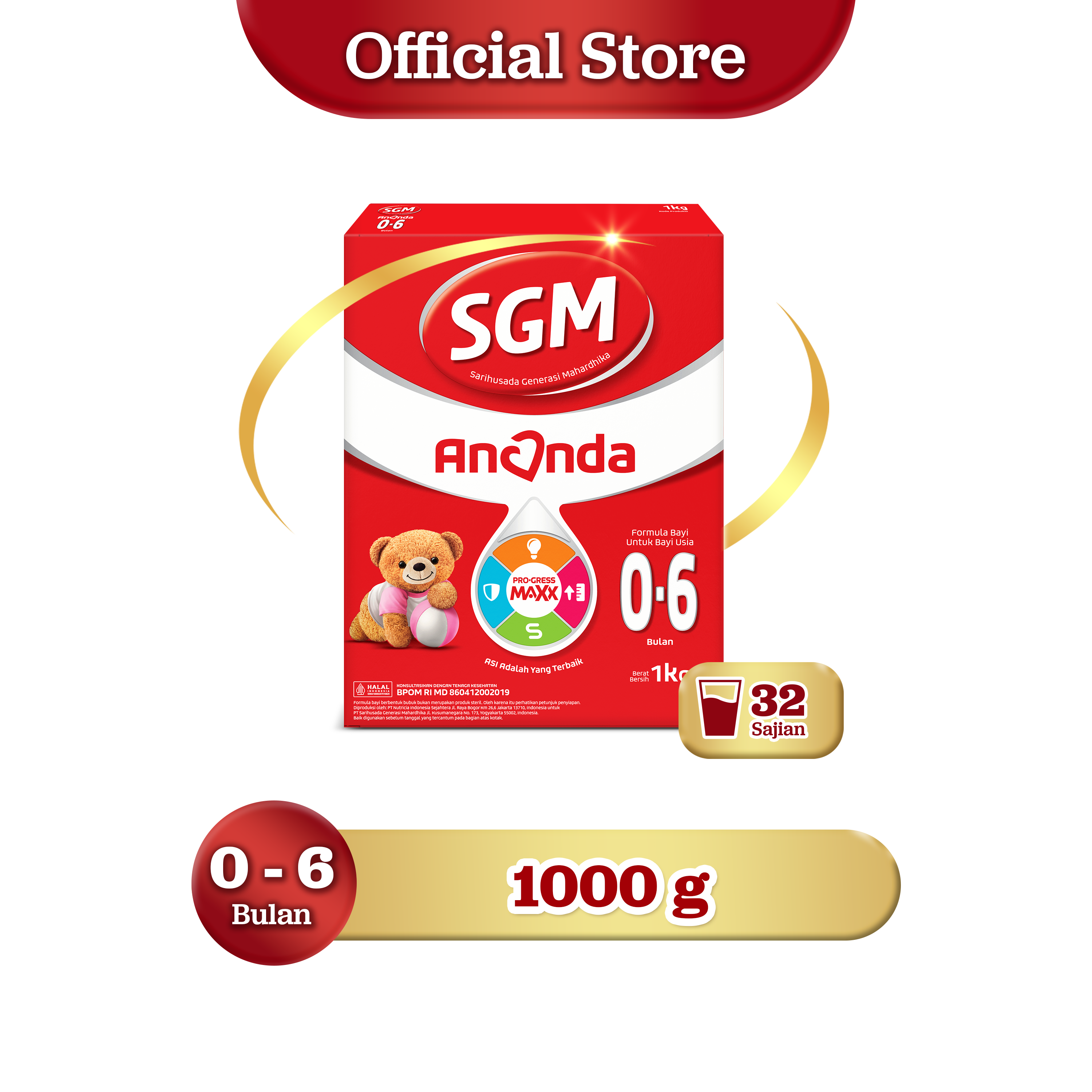 SGM Ananda 1 (0-6 Bulan) Formula Bayi Bubuk 1000 GR