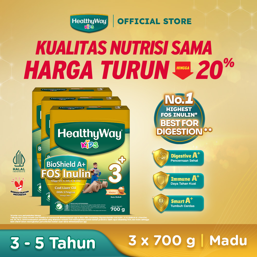 HealthyWay KIDS 3+ MADU /700G - 3 BOX - Exp : 08.2027