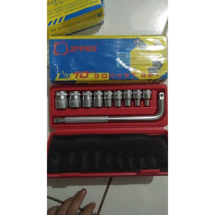 Key Sok Vớ Tay Ổ Cắm Bộ Công Cụ 1/2 "8-24 12PT Lippro 10 PCs Gốc