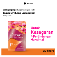 Carefree Super Dry Long Unscented Panty Liner Pembalut Wanita Perlindungan Ekstra Lebih Panjang 20 pads