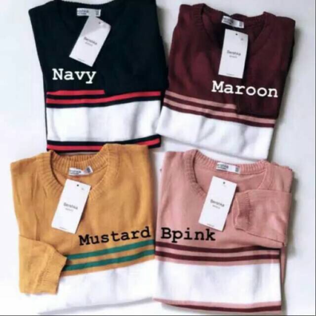 ZSTORE88 Atasan Rajut Wanita LENA STRIPE - Sweater Rajut Wanita zstore88 atasan rajut wanita lena stripe – sweater rajut wanita