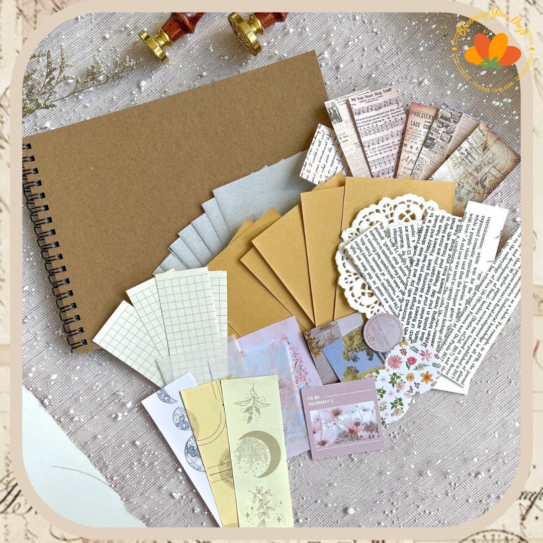 Bloomingyourdays Paket Scrapbook Album Kit Journaling Scrapbooking Kado Aesthetic journal kit buku jurnal