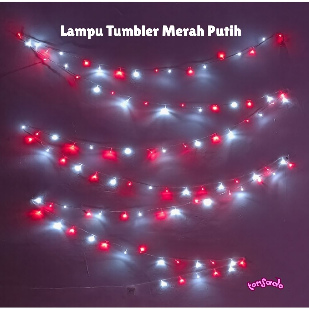 Lampu Tumbler Merah Putih Led Dekorasi HUT RI 17 Agustus / Lampu Hias Merah Putih Dirgahayu RI