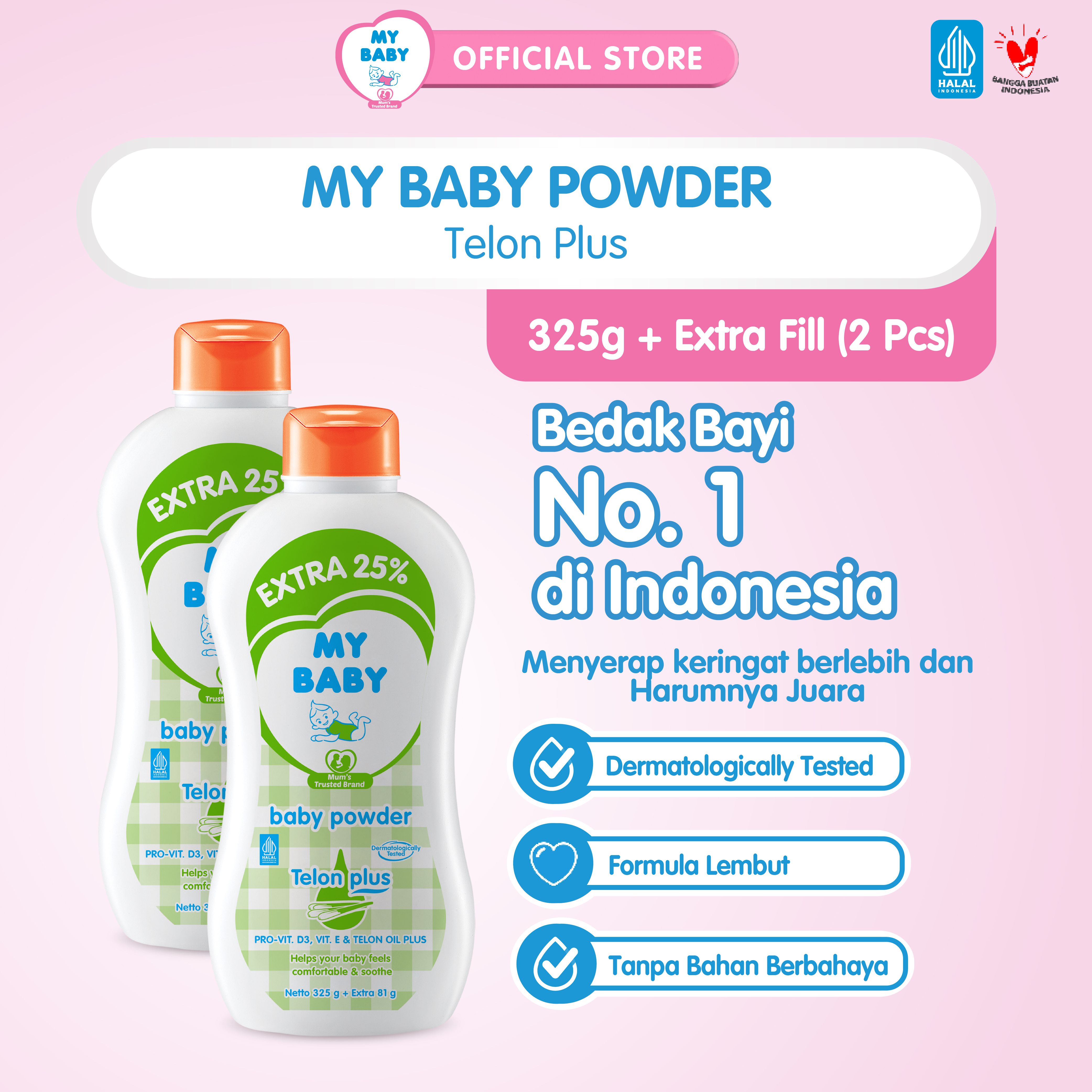 MY BABY Powder Telon plus [325 g / 2 pcs] - Exp: 08.2028