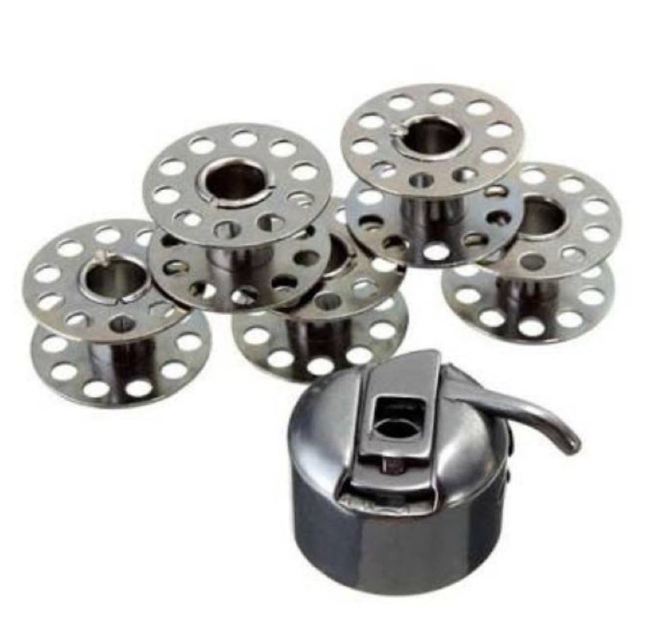 Paket Hemat BTF (5 Spool + 1 Sekoci) Sekoci dan Spool Mesin Jahit Butterfly Singer Hitam Jadul