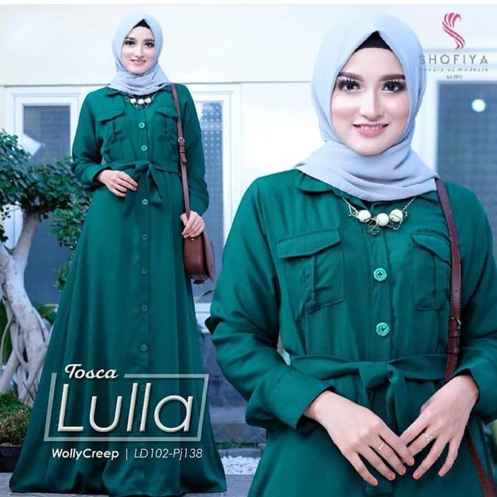 Baju Muslim Modern Gamis LULLA DRESS Wollycrepe Baju Gamis Terusan Wanita Paling Laris Dan Trendy Baju Panjang Polos Muslim Dress Pesta Terbaru Maxi Muslimah Termurah Pakaian Modis Simple Casual Terbaru 2019