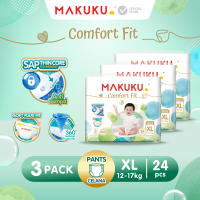 [3 PACK] MAKUKU SAP Diapers Comfort Fit ukuran NB/S/M/L/XL/XXL x 3 Pack / Popok Anti Gumpal Tipe Perekat/Celana