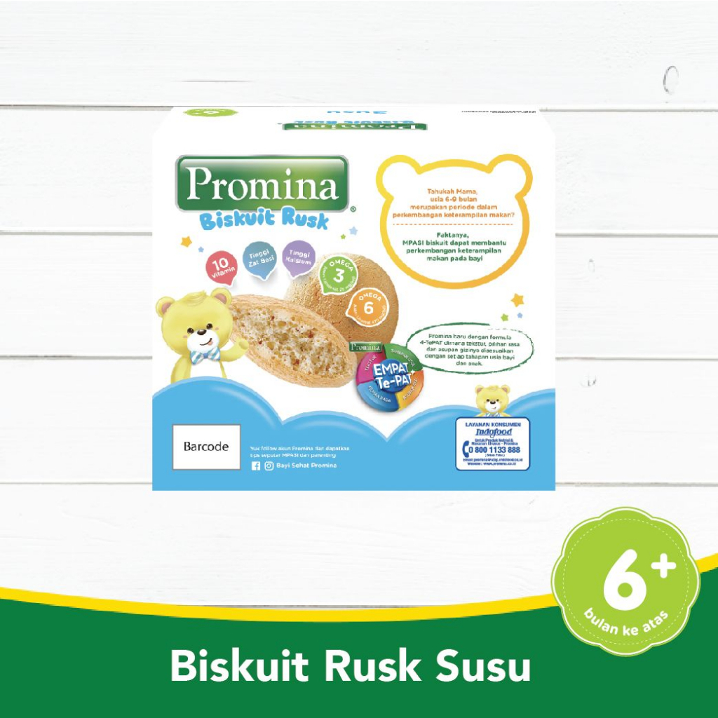 HARGA GROSIR Promina Biskuit Rusk Susu | Promina Baby Snack | Untuk Bayi 6 Bulan+ | Snack Bayi | Cemilan Bayi