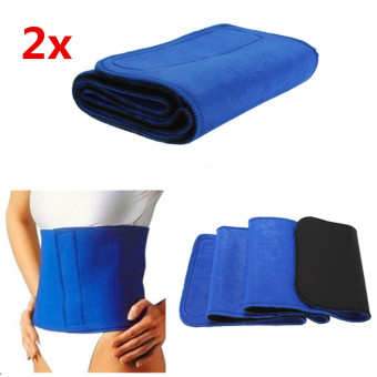 2 Buah Sabuk Pelangsing Sauna Wrap Tubuh Neoprene Membakar Selulit Perut Pinggang Berat Kehilangan-Internasional