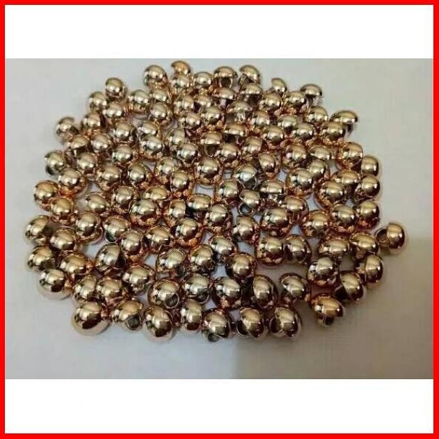 100 PCS Kancing Baju Jamur Emas Polos Timbul 9mm -18mm