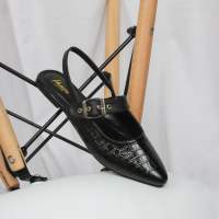 Urban Heaves Sandal mules wanita Sema Blackcroc - Sandal mules wanita premium