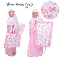 BELIMUKENA PREMIUM - Mukena Anak Katun Butterfly Love Pink ( Tas Sajadah )
