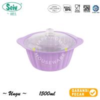 SEIV 1pcs Casserole Round 75in Melamin Tempat Saji Bulat Wadah Prasmanan Makan Tutup 1500ml [15 Liter]