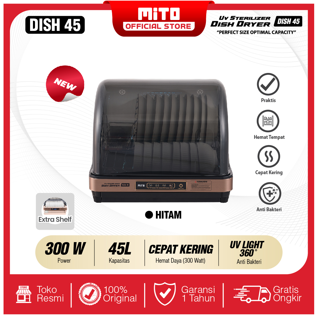 MITO UV Sterilizer & Dish Dryer 45 Liter Alat Steril Peralatan Makan - DISH45