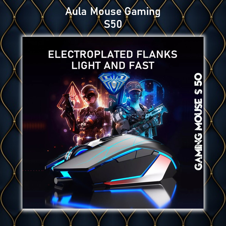 Mouse Gaming AULA S50 – 2400DPI - RGB Breathing - Macro - 7 Buttons