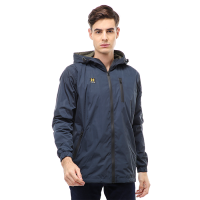 Hamlin Clover Outerwear Jacket Hoodie Pria Waterproof Anti Air Material Taslan ORIGINAL - Navy