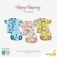 Velvet Junior Setelan Kancing Tengah Celana Pop - Basicwear Happy Hopping