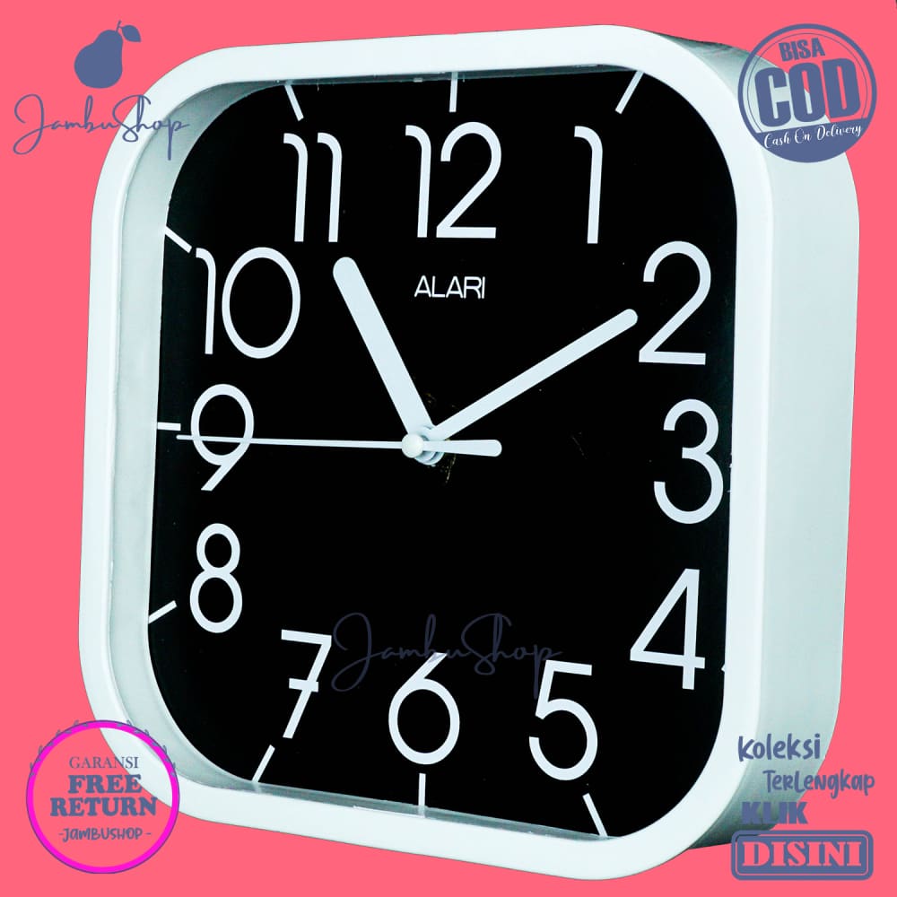 Jam Dinding Quartz Minimalis Abu Alari AL1112-5454 Hiasan Kamar BestSeller Besar