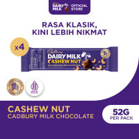 Cadbury Dairy Milk Cashew Nut 52g (Paket isi 4) Cokelat Susu dengan Kacang Mete