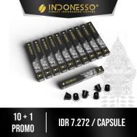 INDONESSO 10+1 Java Decaf Decaffeinated Coffee CapsulesCompatible with Nespresso Machines / Kapsul Kopi Rendah Kafein
