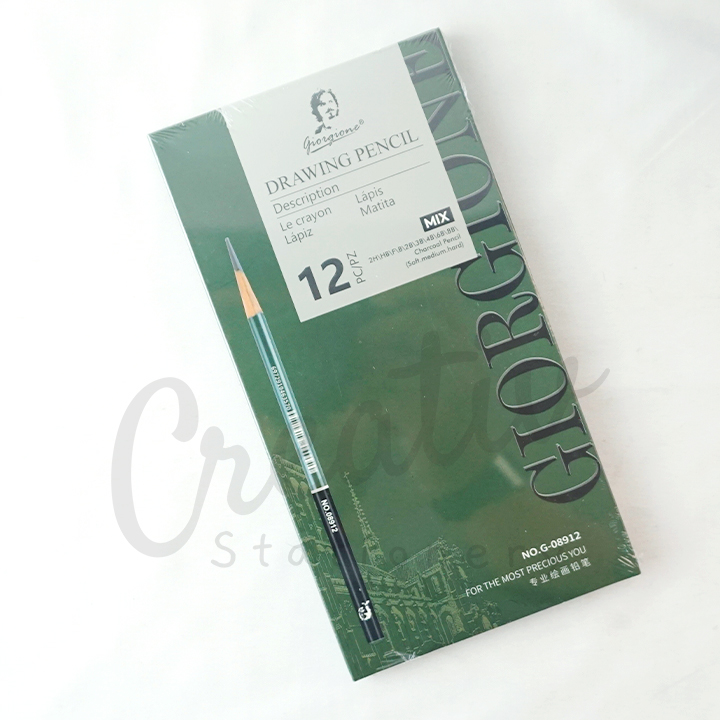 Giorgione Drawing Pencil Pensil Sketsa 12 PC 2B 4B 6B 8B Charcoal G-08912 MIX