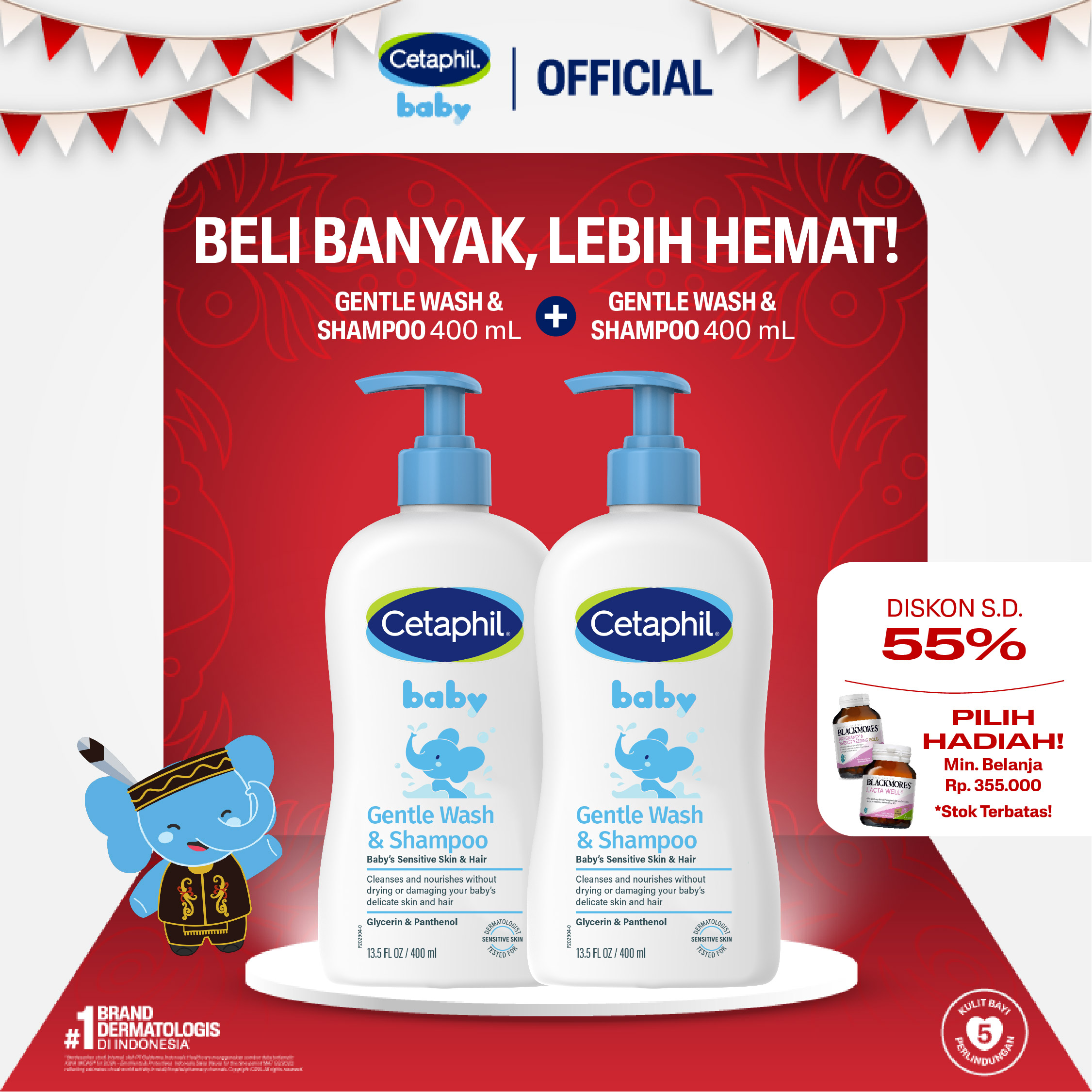 Cetaphil Baby Gentle Wash & Shampoo 400ml Twin Pack